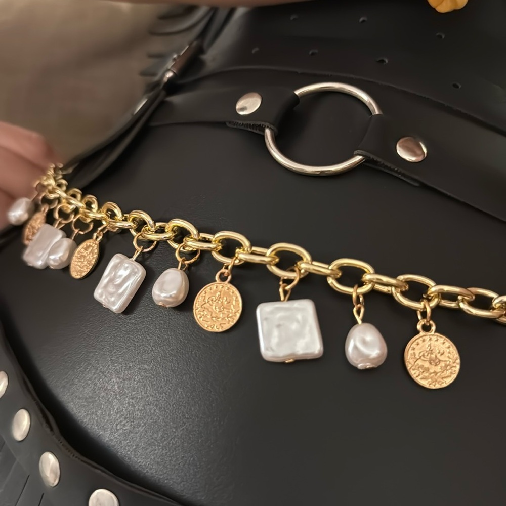 Adjustable Necklace With Stones And Pennies